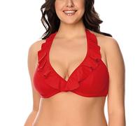 Vivisence Reggiseno Bikini Liscio con Balza 3220, Rosso,3E