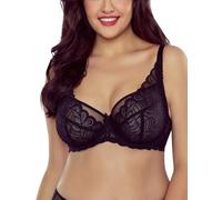 Vivisence Reggiseno Morbido da Donna con Coppe in Tulle Stabile Ricoperte di Pizzo Fino alle Spalline Ferretti Che Modellano Il Seno Spalline Regolabili, Nero,3H