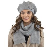 Vivisence Set Invernale da Donna Berretto Caldo E Sciarpa Lunga in Filato con Lana Perfetti per Affrontare Le Giornate, Grigio Chiaro,Taglia Unica