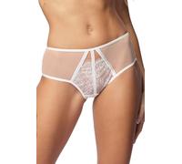 Vivisence Slip da Donna Elegante con Taglio Classico E Dettagli Raffinati Fiocco E Nastro di Raso Lucido sul Davanti Realizzato in Tulle con Pizzo E Rete Doppia sul Retro, Bianco,42