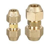 VIVIWI 2 pezzi 3/8 pollici e 1/4 di pollice tubo di rame giunto testa ottone raccordo raccordo raccordo accoppiatore aria condizionata raccordo durevole