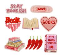 VIVIWI 8 toppe ricamate a forma di peperoncino, toppe termoadesive per riparazione libri, per borse, giacche, jeans