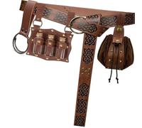 VIVIWI Set di cintura regolabile con portachiavi e cintura in rilievo, stile punk, per attività all'aperto e uso quotidiano