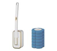 VIVIWI Set di scopino per WC a parete con testa in spugna usa e getta, manico lungo, pratico scopino per WC