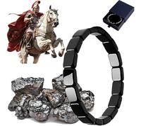 VIVIZEN Hermios Bracciale da uomo in ematite: pietra naturale, design ispirato a romani e vichinghi, misura regolabile (L per polsi da 18,5 a 19,3 cm), Nessuna pietra preziosa