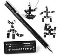 VIVIZEN Penna Magnetica Fidget - Strumento Multifunzionale per Scrittura e Concentrazione con 2 Ricariche e 2 Punte Stylus, Gadget Anti-Stress per Adulti (Nero)