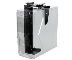 VIVO Adjustable Under Desk and Wall PC Mount Computer Case CPU Holder with Swivel Action and Secure Locking Black MOUNTPC01