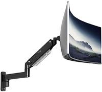 VIVO Braccio per monitor ultrawide in alluminio resistente di alta qualità per schermi fino a 49" e 20 kg, montaggio a parete singola, altezza pneumatica, max VESA 100 x 100, nero, MOUNT-V101G1