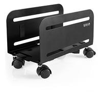 VIVO computer desktop nero laminazione ATX acciaio cpu caso del basamento ruote di bloccaggio mobile del carrello del supporto regolabili (carrello-PC01)