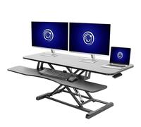 VIVO Convertitore da scrivania da 48", serie K, alzata da seduto a supporto regolabile in altezza, doppio monitor e postazione di lavoro per laptop con ampio vassoio per tastiera, nero, DESK-V048KB
