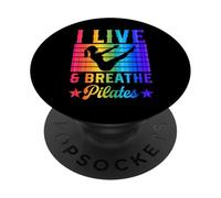 Vivo e respiro Pilates PopSockets PopGrip Adesivo