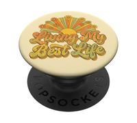 Vivo la mia vita migliore retrò anni '70 PopSockets PopGrip Adesivo