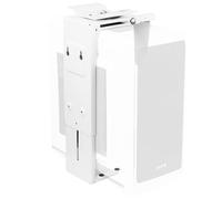 VIVO, MOUNT-PC01W, supporto regolabile da posizionare sotto la scrivania e a parete, per PC da 8,9 cm a 19,9 cm di larghezza, supporto per case CPU, girevole e con blocco di sicurezza, bianco