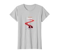 Vivo per Le Curve - Regalo per Appassionati di Auto e Motori Maglietta, Donna, Argento, 3XL