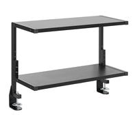 VIVO Scaffale a 2 ripiani con morsetto, 61 cm sopra o sotto la scrivania, per accessori da tavolo, dispositivi di gioco e altro, vassoio portaoggetti, organizer da scrivania, nero, STAND-SHELF24C