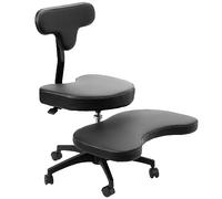 VIVO Sedia ergonomica a gambe incrociate con ruote, per casa e ufficio, sedia inginocchiata versatile, regolabile in altezza, sedia da scrivania per yoga, nera, CHAIR-CL02B-R