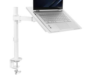 VIVO STAND-V001LW - Supporto da scrivania per laptop singolo, estensione completamente regolabile con morsetto a C, colore: bianco