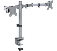 VIVO STAND-V002-GY - Supporto da scrivania per doppio monitor, resistente e completamente regolabile, supporta 2 schermi di computer fino a 30" e max 10 kg ciascuno, colore grigio