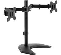 VIVO STAND-V002F - Supporto da scrivania per 2 schermi fino a 27", bracci completamente regolabili con VESA max 100 x 100 mm, colore: nero