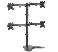 VIVO STAND-V004F - Supporto da tavolo per monitor Quad da 13 a 30", completamente regolabile, può contenere 4 schermi piatti o curvi