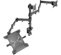 VIVO STAND-V013L - Supporto per doppio monitor e laptop da 13" a 27" e laptop da 10" a 15,6", visualizzazione a triplo schermo, bracci articolati, colore: nero