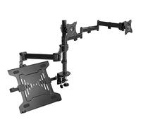 VIVO STAND-V013L - Supporto per doppio monitor e laptop da 13" a 27" e laptop da 10" a 15,6", visualizzazione a triplo schermo, bracci articolati, colore: nero