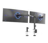VIVO STAND-V038 - Supporto da scrivania per monitor Dual Ultrawide, resistente, completamente regolabile, supporta 2 schermi di computer fino a 38" e max 10 kg ciascuno, colore: nero