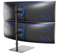 VIVO STAND-V202L STAND-V202L - Supporto da scrivania autoportante doppio verticale impilato per monitor ultra ampio, extra alto, resistente, regolabile, per 2 schermi fino a 49", capacità 20 kg per