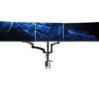 VIVO STAND-V300G - Supporto da scrivania per 3 schermi fino a 32", completamente regolabile, resistente, con morsetto a C, colore: nero