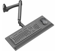 VIVO Supporto da parete per tastiera e mouse con molla pneumatica da 61 cm, piattaforma di digitazione regolabile in altezza contrappeso, inclinazione ergonomica, nero, MOUNT-KB35B