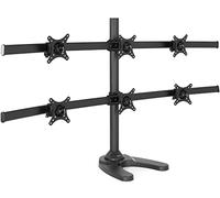 VIVO Supporto del Monitor LCD Hex, Montaggio scrivania, Free Standing con Optional a Foro Passante di Montaggio, Pesante e 6 schermi Completamente Regolabile Fino a 24 (v006f Stand-)