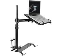 VIVO Supporto per laptop singolo da auto, estensione completamente regolabile, supporto per notebook per camion, furgoni e SUV, articolazione e regolazione dell'altezza, nero, MOUNT-CAR01