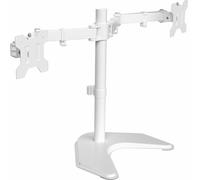 VIVO Supporto per monitor LCD a doppio LED, supporto da scrivania per 2 schermi fino a 27 pollici, braccio completamente regolabile resistente con VESA max 100x100mm, bianco, STAND-V002FW