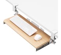 VIVO Vassoio scorrevole sotto la scrivania con tastiera e mouse per computer con morsetto di grandi dimensioni, 27 x 11 pollici, con piattaforma