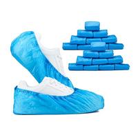 VIVObeauty 200 Copriscarpe Monouso Resistenti in CPE da 3,5g, Calzari Monouso Usa e Getta per Interni ed Esterni, Antiscivolo, Impermeabili, Sovrascarpe monouso per Uso Domestico e Professionale (200)