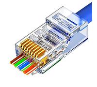 VIVOCH 50 connettori Cat6 RJ45 passa-passanti, spine C6 passanti, connettori RJ45 non schermati in cristallo Cat6 UTP 8P8C connettore di rete modulare