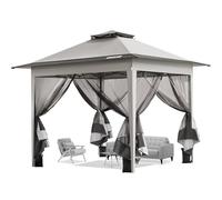 VIVOHOME Auvent d'extérieur extensible automatique - 3 x 3 m - Gris (Grigio & Nero, 3x3m)