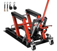 VIVOHOME Cavalletto Idraulico Ascensore Moto 680KG Capacità Acciaio ATV Ascensori Stand Hoist con Ruote e Maniglia, Dirt Bikes Rosso