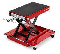 VIVOHOME Sollevatore Moto Altezza Regolabile Centrale a Forbice con Ruote, Ponte Sollevatore in Acciaio Alzamoto 500kg Capacità per Auto ATV Motocross Riparazione Garage Rosso