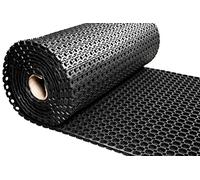 VIVOL Tappetino Nero in Gomma per Pavimenti con Fori di Drenaggio e Antiscivolo, Spessore 22 mm, Larghezza 100 cm