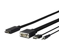 VivoLink Pro VGA + Audio to HDMI 2M 2m HDMI VGA (D-Sub) + 3.5mm + USB A Nero