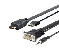 VIVOLINK - PROHDMIMVGA1 cavo di interfaccia e adattatore HDMI+VGA+USB+3.5mm Nero