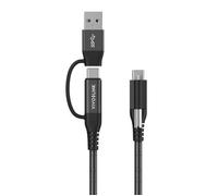 Vivolink PROUSBCMM1.5ADP cavo USB USB 3.2 Gen 2 [3.1 Gen 2] 1,5 m USB C Nero (USB-C Cable two in one 1,5m - Black - Warranty: 2