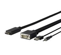VivoLink Cavo adattatore video PROVGAHDMI1 1 m HDMI-VGA (D-Sub) + audio 3,5 mm USB-A Nero
