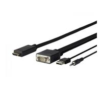 VivoLink Cavo adattatore video PROVGAHDMI3 3 m HDMI-VGA (D-Sub) + 3,5 mm + USB-A Nero