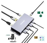 Vivolink VLUSBCHUB2 hub di interfaccia USB 3.2 Gen 2 [3.1 Gen 2] Type-C 10000 Mbit/s Grigio (USB-C HUB for conference - system - Warranty: 36M) - Nouvo