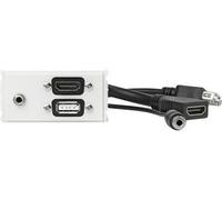Vivolink WI221281 presa energia HDMI + USB A + 3.5mm Bianco (Outlet Panel HDMI, USB, AUD - .) NEW