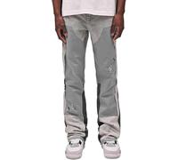 Vivoofchic Baggy Jeans Uomo - Pantaloni Jeans Larghi Y2K in Denim con Design Patchwork e Schizzi d’Inchiostro - Flared Jeans Streetwear Stile Hip Hop Casual Cowboy