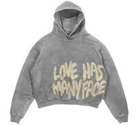 Vivoofchic Felpa Y2K Uomo Donna con Cappuccio - Felpa all We Need Is Love Streetwear con Stampa Lettera, Gotica Pullover Hip Hop Grunge, Felpa Autunno/Inverno con Tasche e Cappuccio