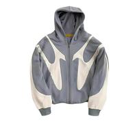 Vivoofchic Felpa Y2K Uomo Donna con Cappuccio - Felpa Harajuku Streetwear con Cerniera, Gotica Pullover Hip Hop Punk, Felpa Autunno/Inverno con Tasche e Cappuccio